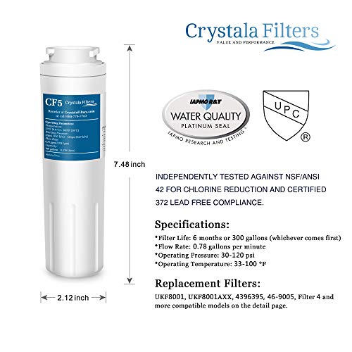 1 Refrigerator+Replacement+UKF8001AXX+Crystala+Filters