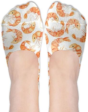 Animal Shrimp Women Thin Casual Graphic Polyester Cotton Anti-Slip Flat Boat Line Low Cut Socks Socks Women Low Cut