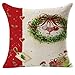 Gillberry Christmas Linen Square Throw Flax Pillow Case Decorative Cushion Pillow Cover (Beige G)
