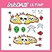 Lil Pump Face Tattoo Set | Temporary Tattoos | Halloween Costume | Skin Safe | 16 Tattoos Total