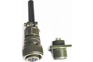 FOWIUNYE 1 Set MS3106A14S-2S MS3102A14S-2P Industrial Circular Connector, MIL-DTL-5015 Series Threaded Connector 4 Pin Contacts Solder Male Connectors Straight, 14S Shell Size