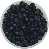 LSNDF 1000Pcs Non-Silicone Nano Ring Nano Lined Beads for Nano Ring Hair Extensions Hair Tinsel Feather Hair Extensions (3.0mm, Black)