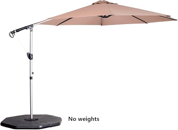 Amazon Com Le Papillon 10 Ft Offset Hanging Patio Umbrella Hand Pushed Aluminum Outdoor Cantilever Umbrella Beige Garden Outdoor