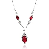 MIFYNN Gothic Bat Blood Drop Necklace for Women Red Bloody Glass Crystal Pendant Necklace Dark Vampire Necklaces Halloween Mysterious Witch Necklaces Vintage Punk Style Victoria Fashion Jewelry