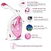 HEETA Snorkel Mask, Foldable Full Face Snorkeling Mask with GoPro Holder, 180° Panoramic View, Anti-Fog Anti-Leak Easy Breath Dry Snorkel Mask Adults Teenagers Kids (White & Pink, S/M)