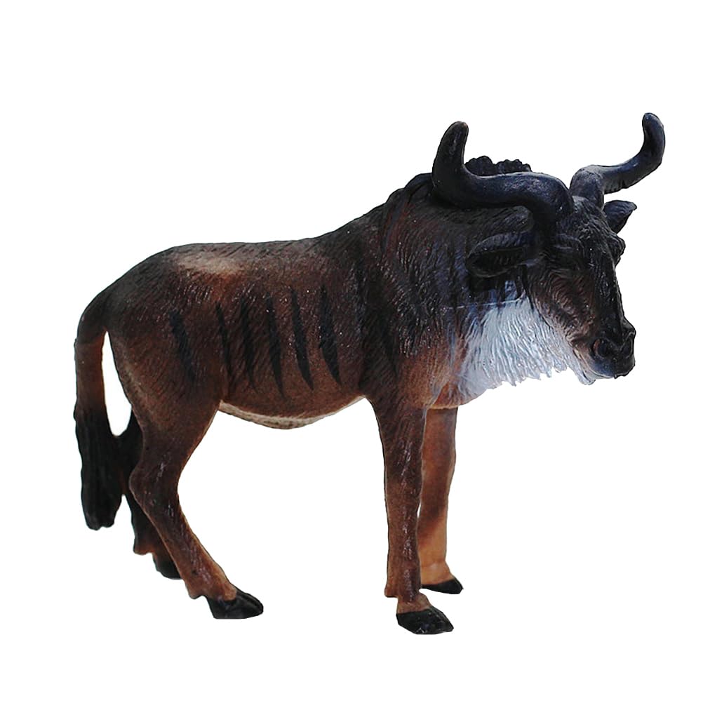 Toyvian 1pcs wildebeest model wildebeest plastic toy lifelike animal toy ornaments for kids scale model animals home décor miniatures Simulation Wild Animal Decor child pvc desktop Kids