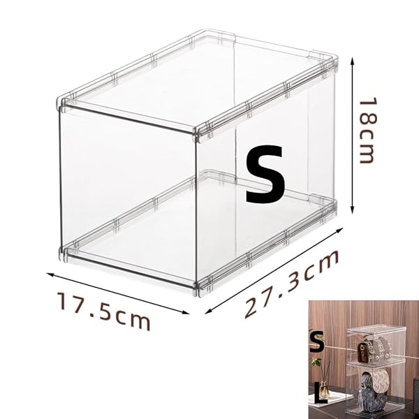 3PACK PURSE ORGANIZER FOR CLOSET,CLEAR ACRYLIC DISPLAY CASE FOR HANDBAG ORGANIZER, PURSE STORAGE BOX, PLASTIC STORAGE BINS FOR BOOK, COLLECTIBLES, COSMETIC (3PC-S)