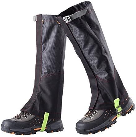 Leg Gaiters,Denkonni update Double 600D&70D Anti-tear Oxford Fabric Snowshoeing,Waterproof Boot Breathable Hiking Gaiters Cover Protection for Hunting Outdoor Skiing Walking Climbing(SIZE M/L)