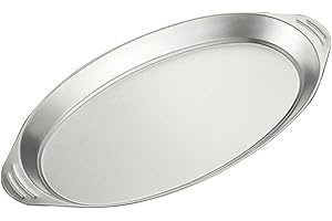 Stainless Steel Oval Fish Serving Tray with Nonslip Handles, Fish Plates with Dual-Ear Design, Extra-Thick Flat Bottom Ideal 