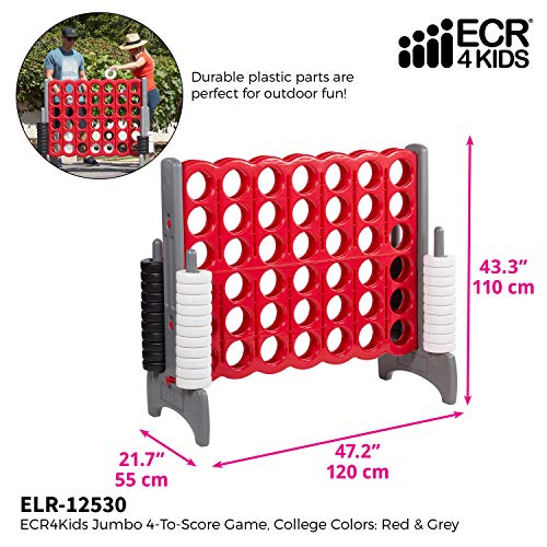 ECR4Kids Jumbo 4-to-Score Giant Game Set - Oversized 4-in-A-Row Fun for Kids, Adults and Families -  - //coolthings.us