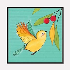 Framed Canvas Wall Art for Living Room, Bedroom Beautiful Watercolor Birds Canvas Prints for Home Decoration Ready to Hanging - 16x16 inches