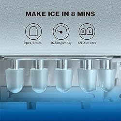 Wanai Ice Makers Countertop, 9 Cubes Ready in 8