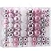 Sea Team 87-Pack Shatterproof Pink Christmas Ball Ornaments Set, Assorted Multi-Sized Hanging Baubles, Xmas Tree Decorations, Seasonal Décor for Holiday Wreath Garland, Hooks Included