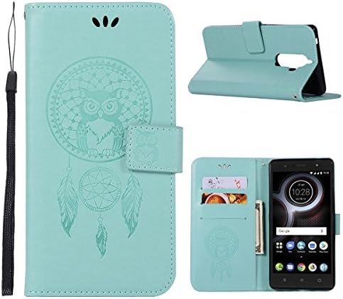 LUSHENG Case for Lenovo K8 Note,Dual-layer Premium PU Leather Skin Bookstyle Flip Case Folio Protective Wallet Cover Shell with Folding Kickstand Feature - Green