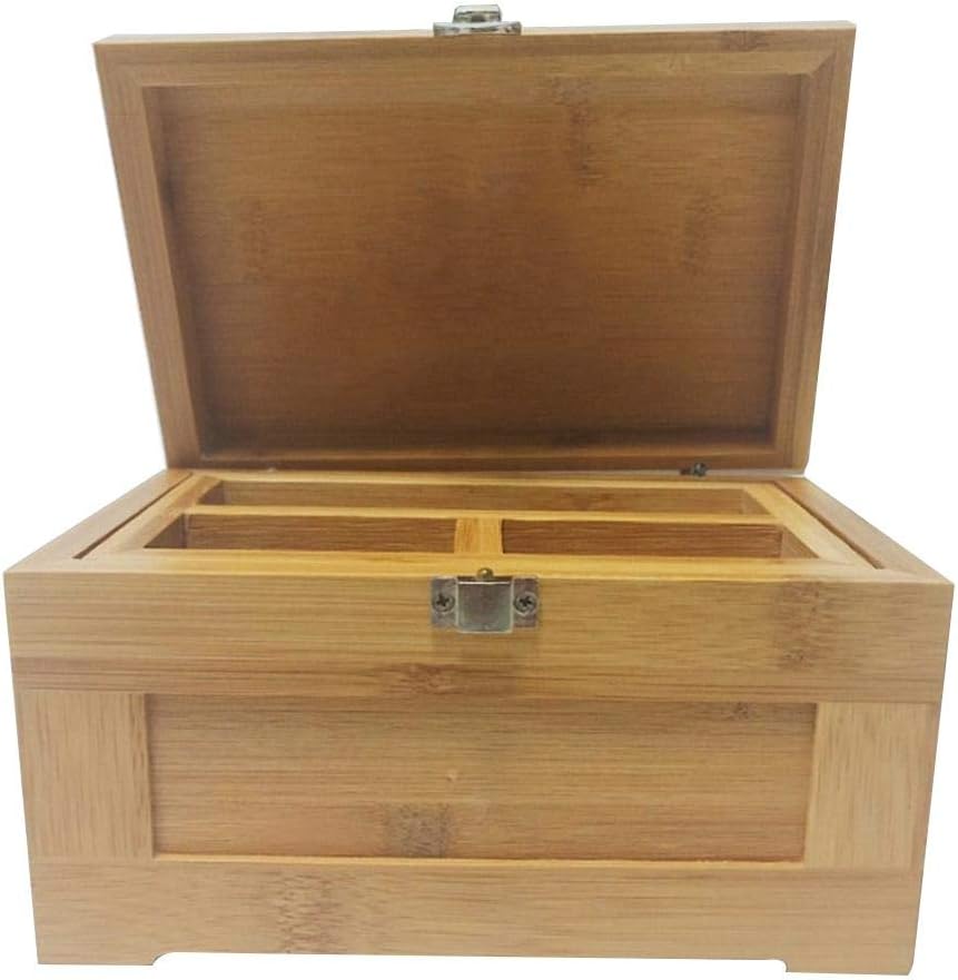 cosyhouse Wood Storage Box Decorative Boxes Double Layer Jewelry Organizer With Lock Wooden Stash Box Combo Large Stash Box Wood Storage Box With Lid For Friends Birthday Gift