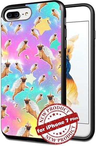 Pug Unicorn Pastel Cool Apple iPhone 7+ Plus Case Art Design Cover Slim Rubber Protection