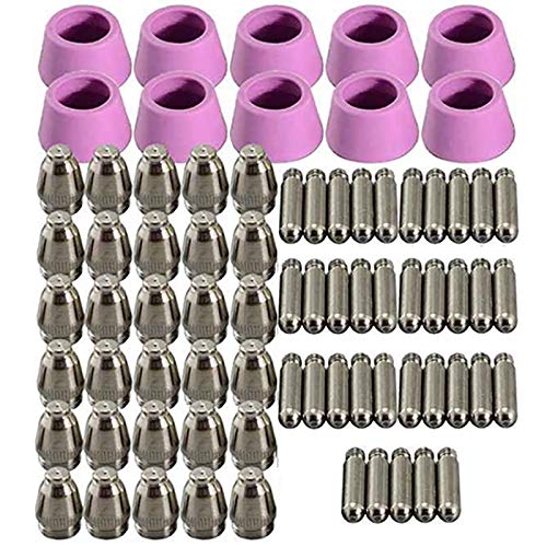 ROBMNE 100Pcs AG60 Plasma Cutting Machine Consumable SG55 Plasma Cutter Accessories Plasma Torch Tip Electrode Cutter Kit