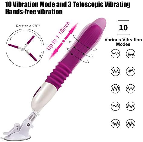 Powerful Vibrating Silicone Female Vibrant Toy for Beginner & Advanced Hands Free Play, Purple