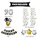KUNGYO Classy 90TH Birthday Party Decorations Kit-Black Happy Brithday Banner,Silver 90 Mylar Foil Balloon, Star, Latex Balloon,Hanging Swirls, Perfect Ninety Years Old Party Supplies