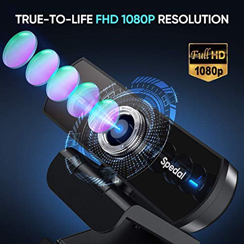 Webcam 1080p HD 60fps with Microphone,Spedal Software Webcam Laptop Desktop Mac USB, Pro Streaming Web Camera for… - Image 3