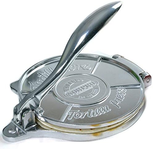 PS- Tortilla Press 6" Heavy Cast Aluminum Homemade Easy & Fast Chrome Finish