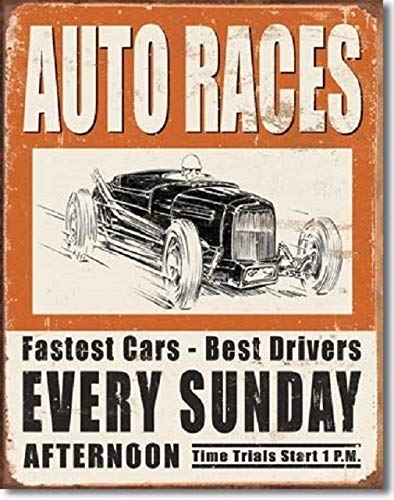 Vintage Auto Races Poster Racing Garage Service Retro Wall Decor Metal Tin Sign TIN Sign 7.8X11.8 INCH