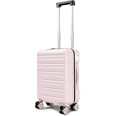 Lekesrping 16 Inch Underseat Carry On Luggage for Women, Light Pink | Stylish Lightweight Under Seat Carry on Suitcase with Multi-Compartment Layers &amp; 360&deg; Wheels for Airline TAS approved