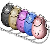 WOHOME Safe Personal Alarm, Safesound Personal Alarm with LED Light Emergency Safety Alarm Keychain for Women, Girls, Kids, Elderly (5-Color)