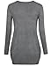 Messic Women's Classic Round Neck Snap Long Sleeve Classic Button Front Tunic Slim Fit Blouse Colorful Gray,Large