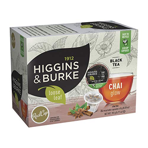 Higgins & Burke Chai Glow, Loose Leaf, Black Tea, Keurig KCup Brewer