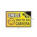 Smile You're On Camera Sign - 6 Pack - 4 x 2.5 inches - Security Warning Stickers For Indoor & Outdoor Use