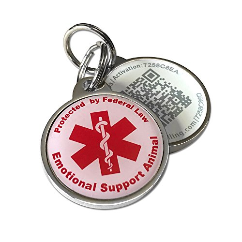 Pet Dwelling Advanced ESA ID White QR Code Tag Links to Free Online Profile w/Photo ID/Medical Info/Scanned GPS Location