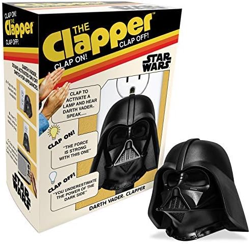 Star Wars Talking Darth Vader Clapper – Retro Box, Wireless Sound Activated On/Off Light Switch, Clap Detection, Perfect For Kitchen/Bedroom/TV/Appliances, 120 V Wall Plug, Smart Home