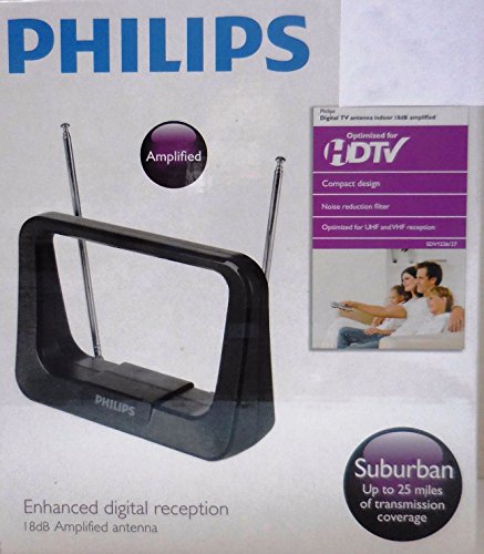 Philips digital tv antenna indoor 18db amplified sdv122…