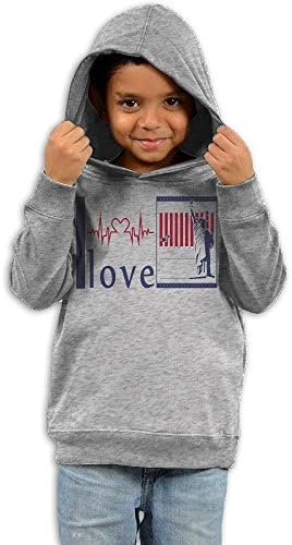 Fefwegw Youth I Love NY Travel Shirt Youth Hooded Sweatshirt 5-6 Toddler Ash
