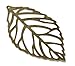Housweety 100 Bronze Tone Filigree Leaf Charm Pendants 54x32mm