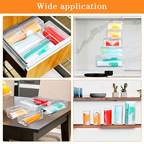 Ziplock Bag Storage Organizer, Bamboo Baggie Organizer For Drawer