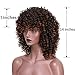 AISI HAIR Curly Afro Wig with Bangs Shoulder Length Wig Mixed Wig Curly Synthetic Wig Black Wig Afro Kinkys Curly Hair Wig Synthetic Heat Resistant Wigs Curly Full Wigs for Black Women