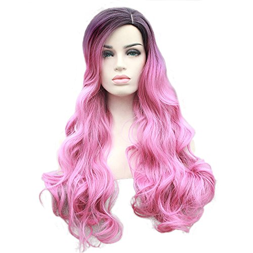 Panda Hair Women Wigs 29 Inch Long Wavy Ombre Color Synthetic Wig Cosplay Party Wig for Women