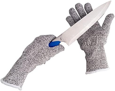 HeiYi Cut Resistant Kitchen Gloves - High Performance Level 5 Protection, Food Grade,EN388 Certified,Breathable,Food Grade Cut Resistant Gloves,Kitchen Glove for Cutting and slicing（Large）