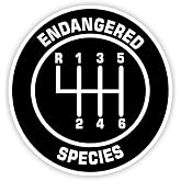 6 Speed Gear Endangered Species Sticker Decal 4" x 4"