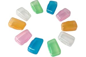 ZYYC 10 Pieces Portable Toothbrush Containers Travel Toothbrush Cap Cover Tooth Brush CapsConvenient for Travel, Home, Office and Hotel Use