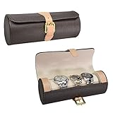 Ikee Design® Men and Women Watch Roll Travel Organizer Storage and Jewelry Display Case for 3 Wristwatches