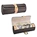 Ikee Design Men and Women Watch Roll Travel Organizer Storage and Jewelry Display Case for 3 Wristwatches