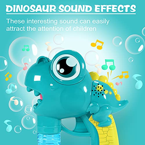 MADETEC Bubble Machine for Kids, Musical Bubble Gun Maker Toys with 2 Bottles Bubble Solution, Bubble Blower for Birthday, Outdoor & Indoor Activity, Age 3 4 5 6+ Years Old Toddlers (Green)