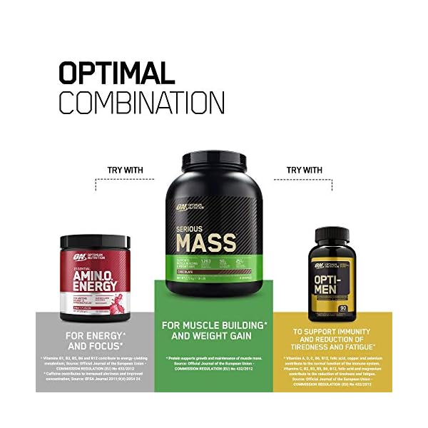 Optimum Nutrition Serious Mass Protein Powder High Calorie Mass Gainer with Vitamins, Creatine Monohydrate and Glutamine…