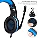 Anksono Stereo Gaming Headset for PS4, Xbox One, Nintendo Switch, 3.5mm Wired Bass Noise Cancelling Over-Ear Headphones with Mic, LED Lights and Volume Control for Laptop PC Mac iPad Games, Bluethumb 3
