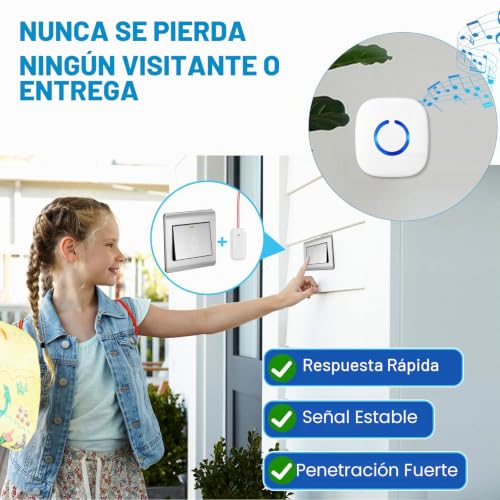 COTINSE Wireless Signal Repeater, Wireless Doorbell Extension, Wireless Gong Repeater Set, Doorbell Amplifier for existing Doorbells and Systems