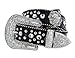 50128 Rhinestone Belt Fashion Western Crystal Bling Studded Design Berry Conchos Leather Belt 1-1/2