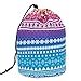 HOYOFO Travel Drawstring Closure Cosmetic Bags Makeup and Toiletries Storage Barrel Bag, Geometric Pattern
